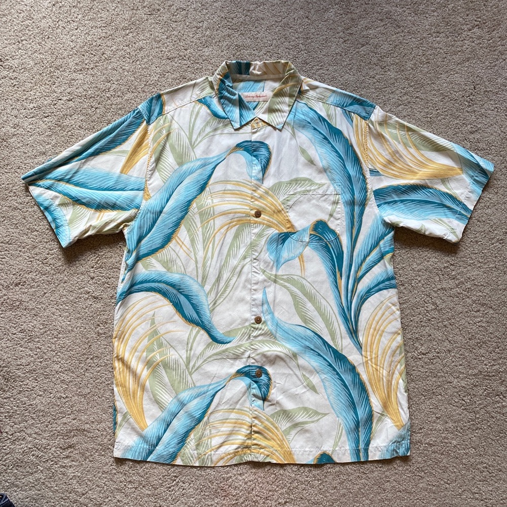 Tommy Bahama Relax Mens Silk Button Shirt medium